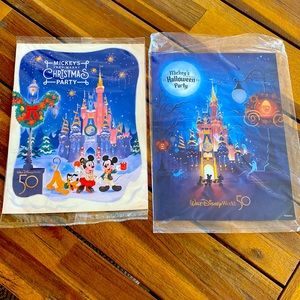 Disney’s Mickey’s very merry Christmas party & Halloween party poster print set!